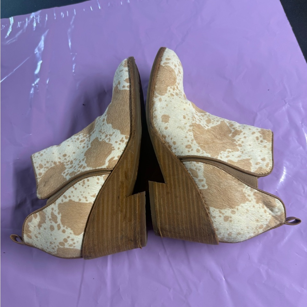 Cowhide Patterned Ankle Boots By Sofft - image 5